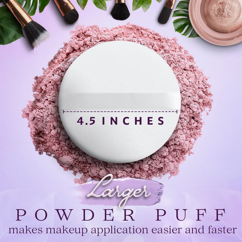 NextClimb Extra Large 4.5â€ White 100% Cotton Powder Puff for Makeup, Round, Comfortable to Hold - Image 2